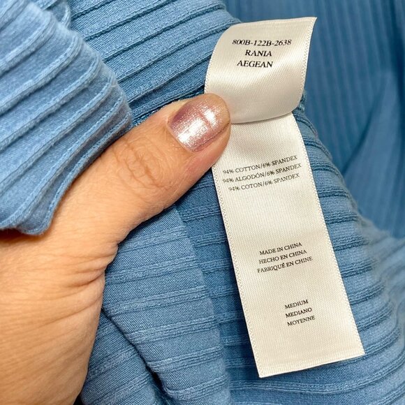 NEW Rails Rania Dress Blue One Shoulder Ribbed Comfortable Shift Midi Dress M - Picture 11 of 13